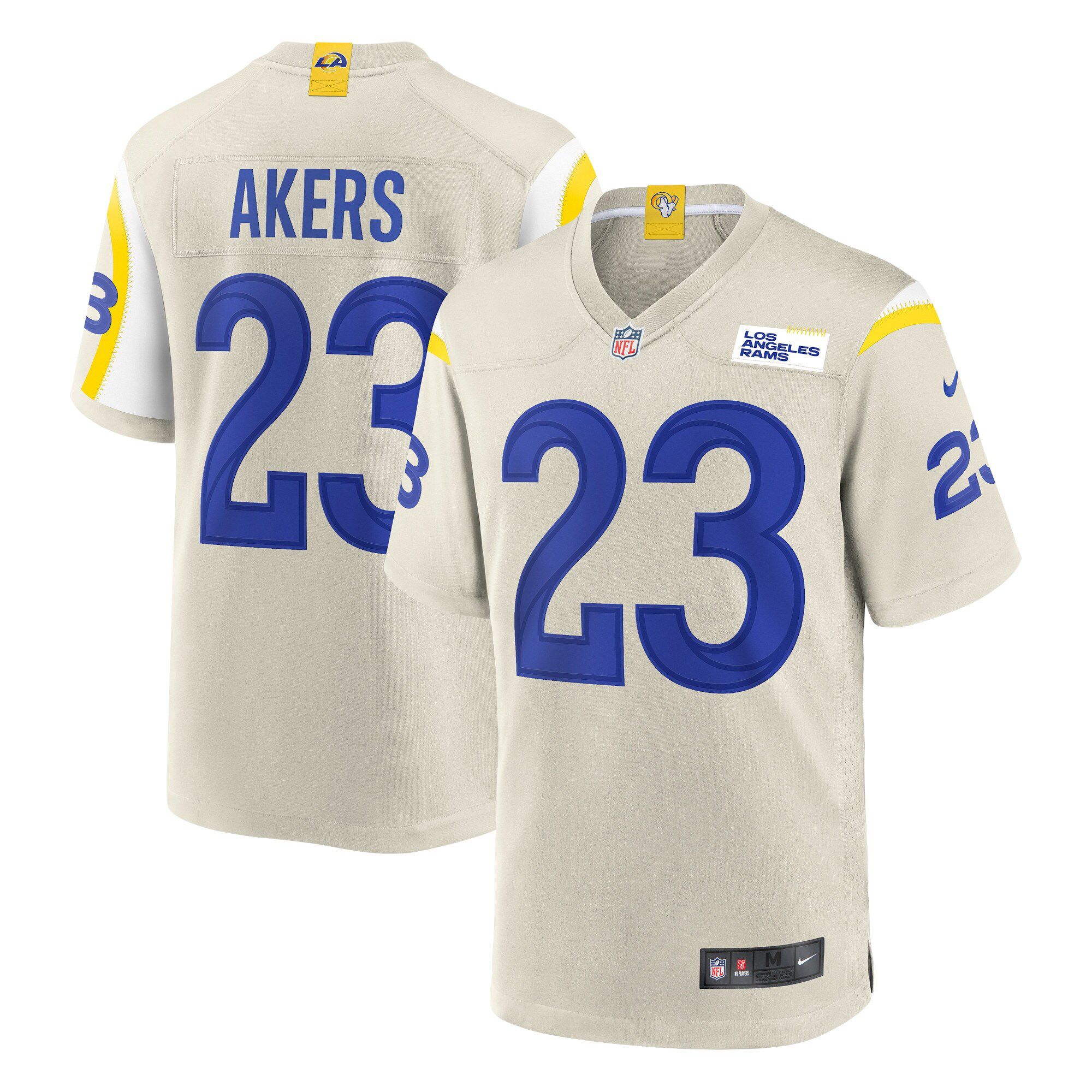 Men Los Angeles Rams 23 Cam Akers Nike Cream Game NFL Jersey